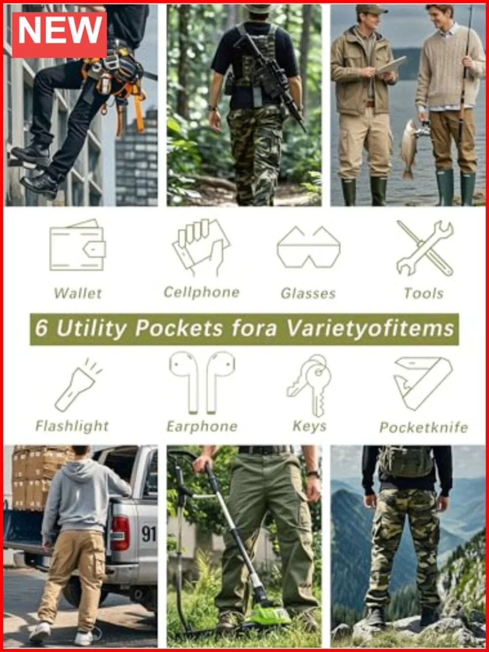 Ripstop Cargo Pants Men's Wild Army BDU Tactical Outdoor Trousers 8 Pockets